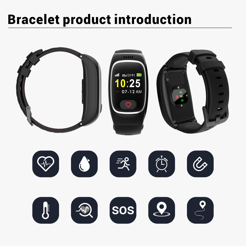 4G LTE Elderly Health Smart Watch Continuous HR Blood Oxygen Monitor GPS Location Auto Fall Alert SOS Button IP67 Waterproof