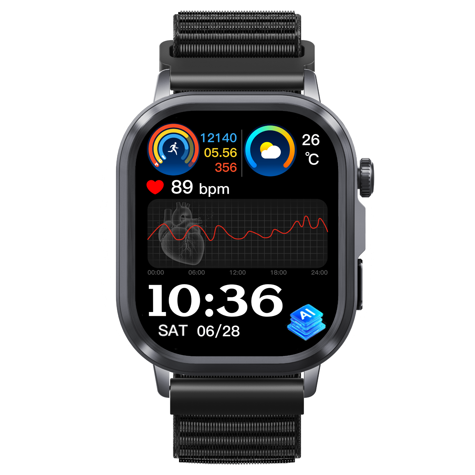 ET573 Smart Health Watch: Advanced AI ECG Analysis, Medical-Grade Sensors, Proactive Health Assistant