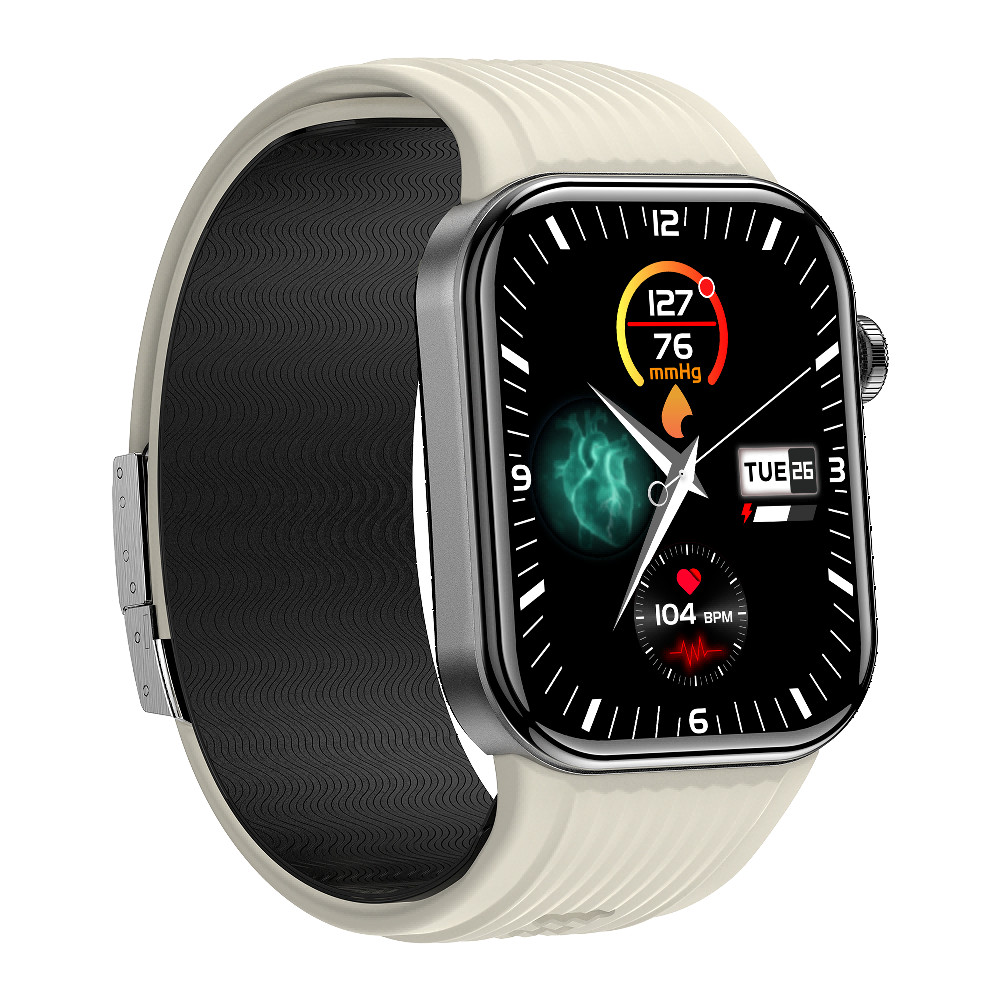 Medical-Grade One-Click Micro-Physical Exam Smartwatch - GH3220T ECG+BP Zero False-Alarm, 1.95" AMOLED Full-Touch Screen