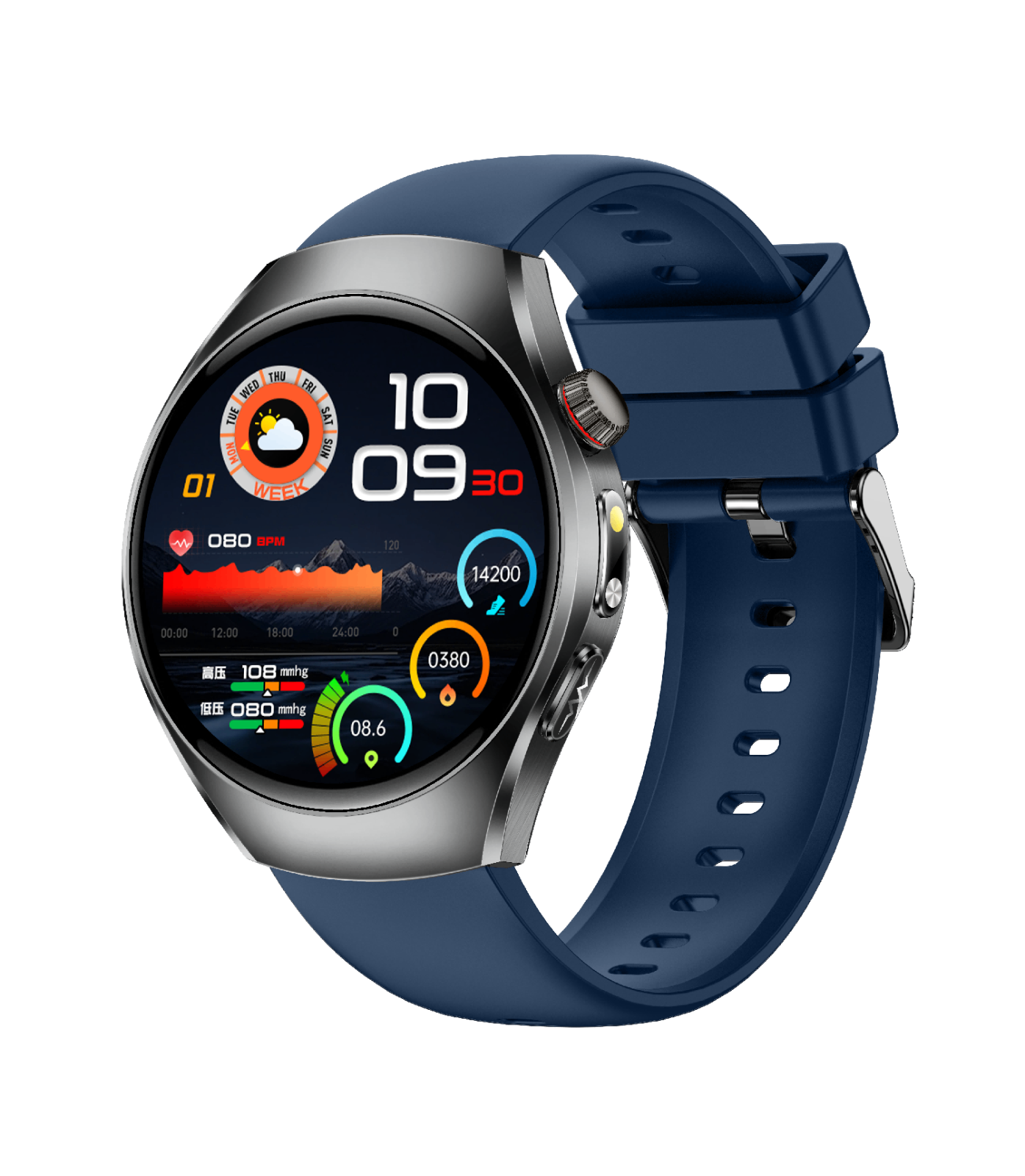 AMOLED Smart Watch 1.43 inch, Bluetooth Call Fitness Tracker, ECG Heart Rate Blood Pressure Oxygen Glucose Uric Acid Lipid Body Fat Monitor, Women Men Health Watch with SOS, Alipay, Sleep Monitor