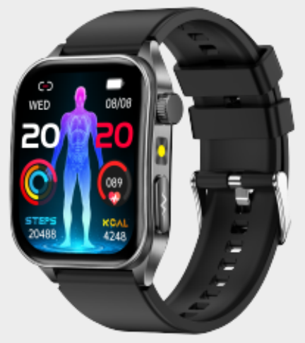 E810 Laser Therapy ECG Smart Health Watch, 1.95" AMOLED Touch Screen, Bluetooth Calling Watch with Dual Probe 650nm Laser, ECG, Blood Glucose Uric Acid Lipid Body Temp Monitor, SOS Emergency & Remote Family Care for Men Women