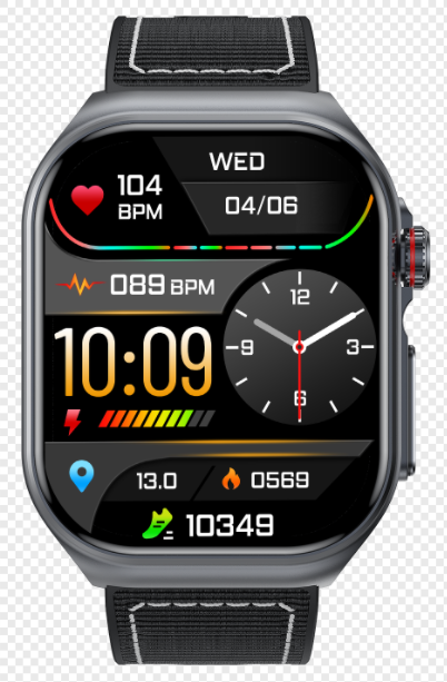 ET585 AMOLED ECG Smart Health Watch,1.96" 410×502 HD Touch Screen,Bluetooth Calling Watch with One-Click Micro Health Check, Fatigue & Mood Detection, Non-invasive Blood Glucose, Uric Acid Lipid BMI Monitor, NFC & SOS Emergency for Men Women